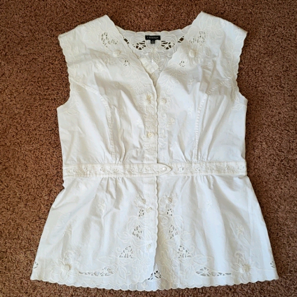 J. Peterman Embroidered Top